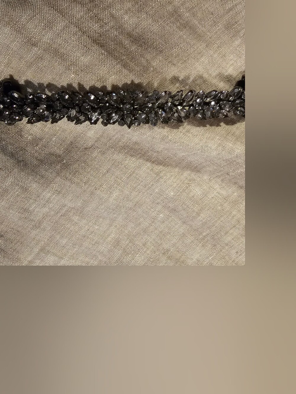 BCBGMAXAZRIA Black Gunmetal Crystal Rhinestone Embellished Statement Waist Belt